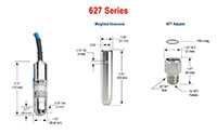 Dimensions for 627 Series Intrinsically Safe Submersible Liquid Level Transmitters.jpg
